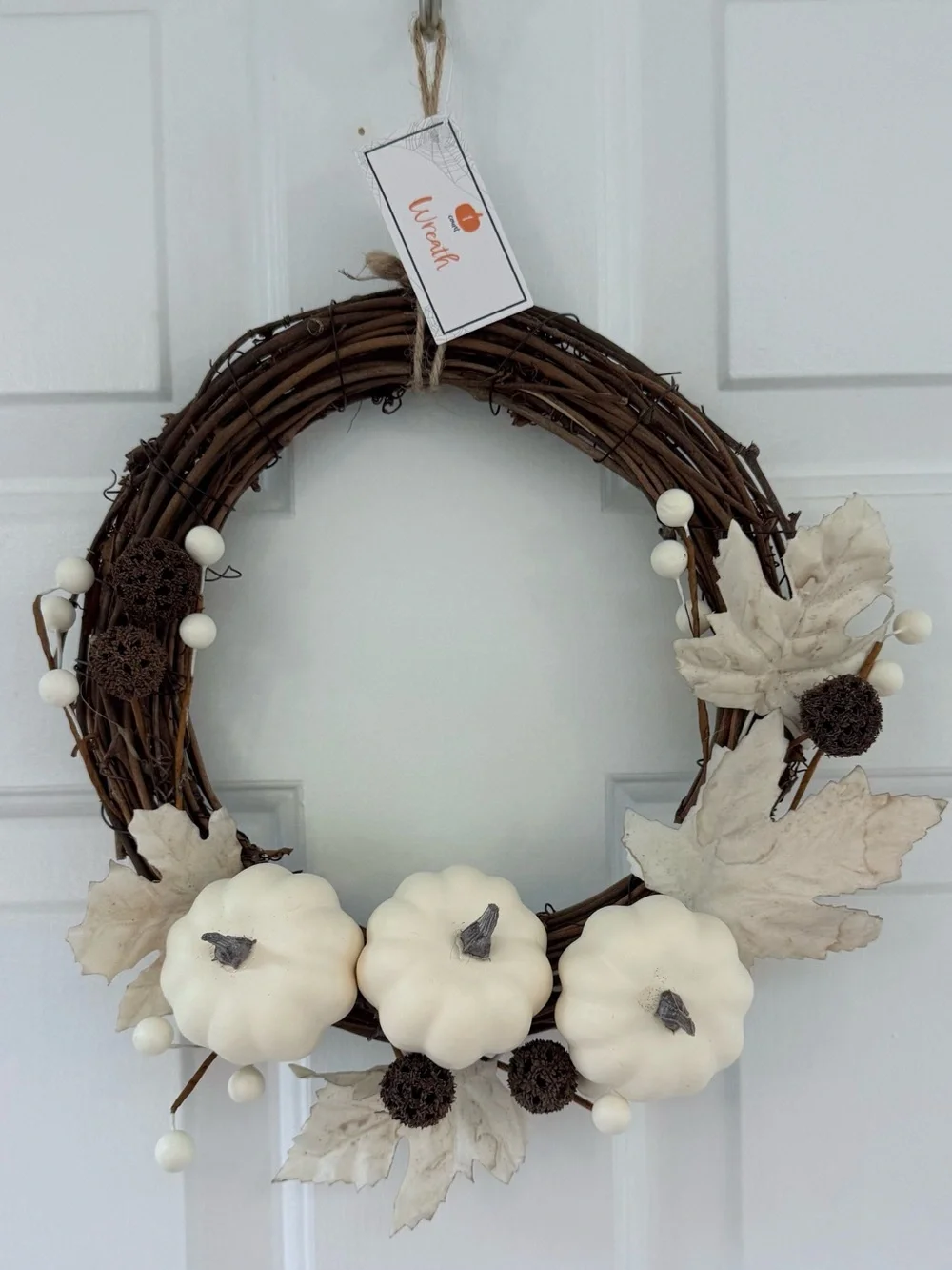 New! Neutral Colors Pumpkin Grapevine Wreath - Target Bullseye Playground